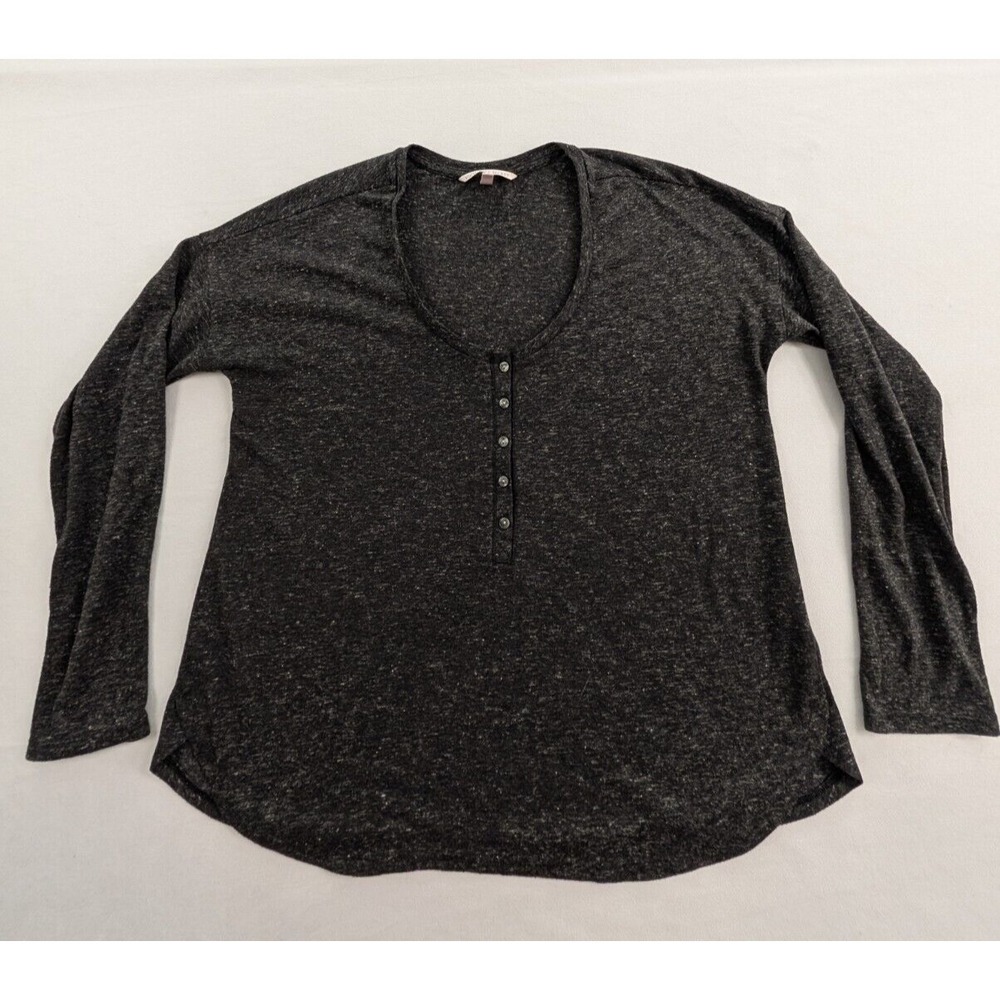 Victoria's Secret Gray Long Sleeve‎ Polyester Blend Henley T-Shirt Women's XS